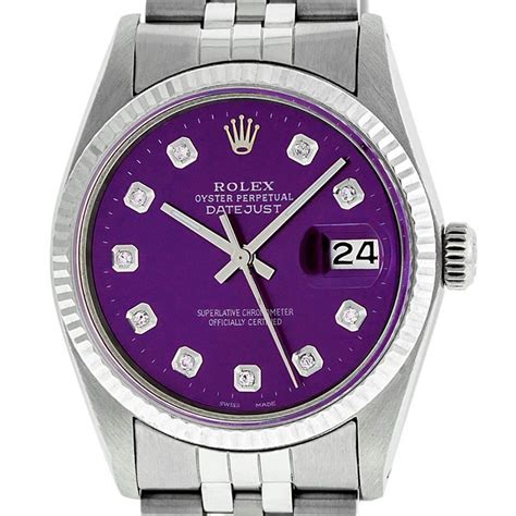 purple face rolex with diamonds|automatic rolex purple face.